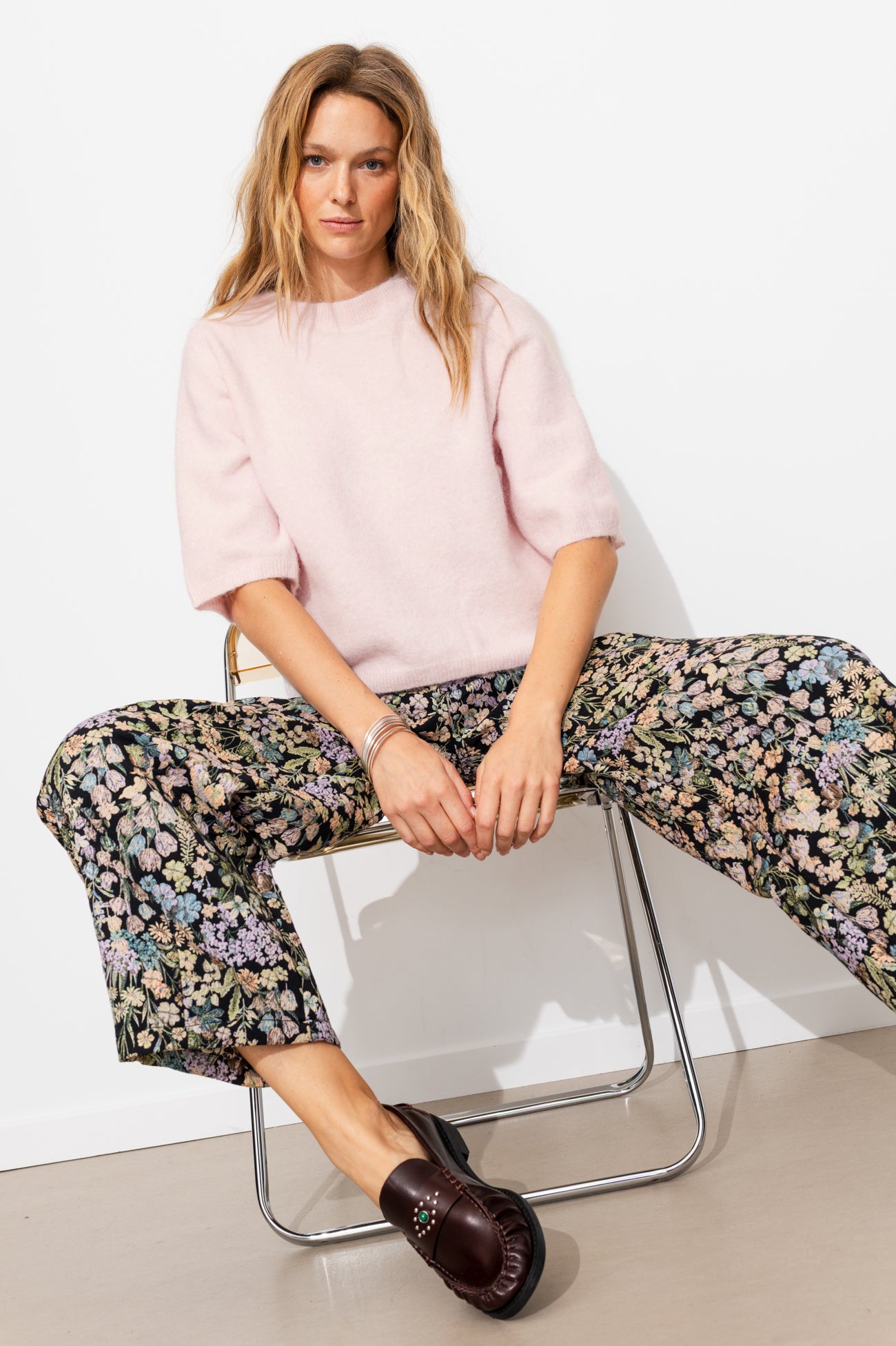 Pull / cardigan recto verso - Rose pâle – Image 2
