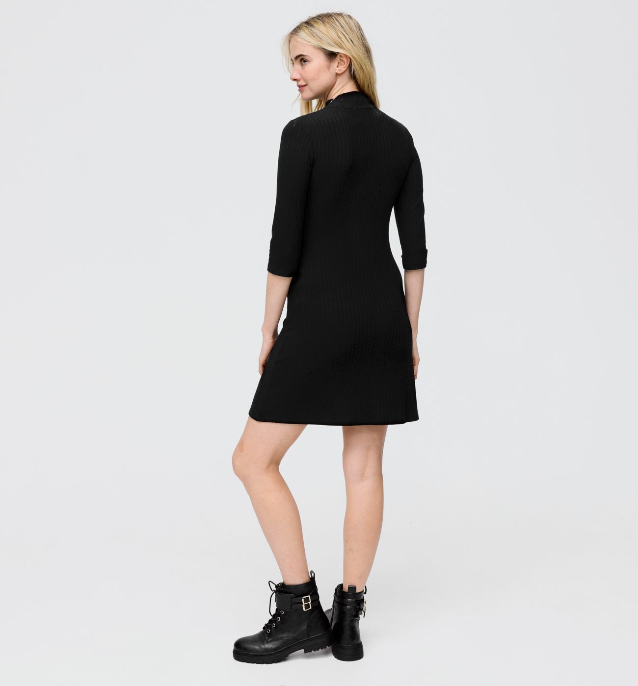 Robe unie en jersey Femme - Noir – Image 3