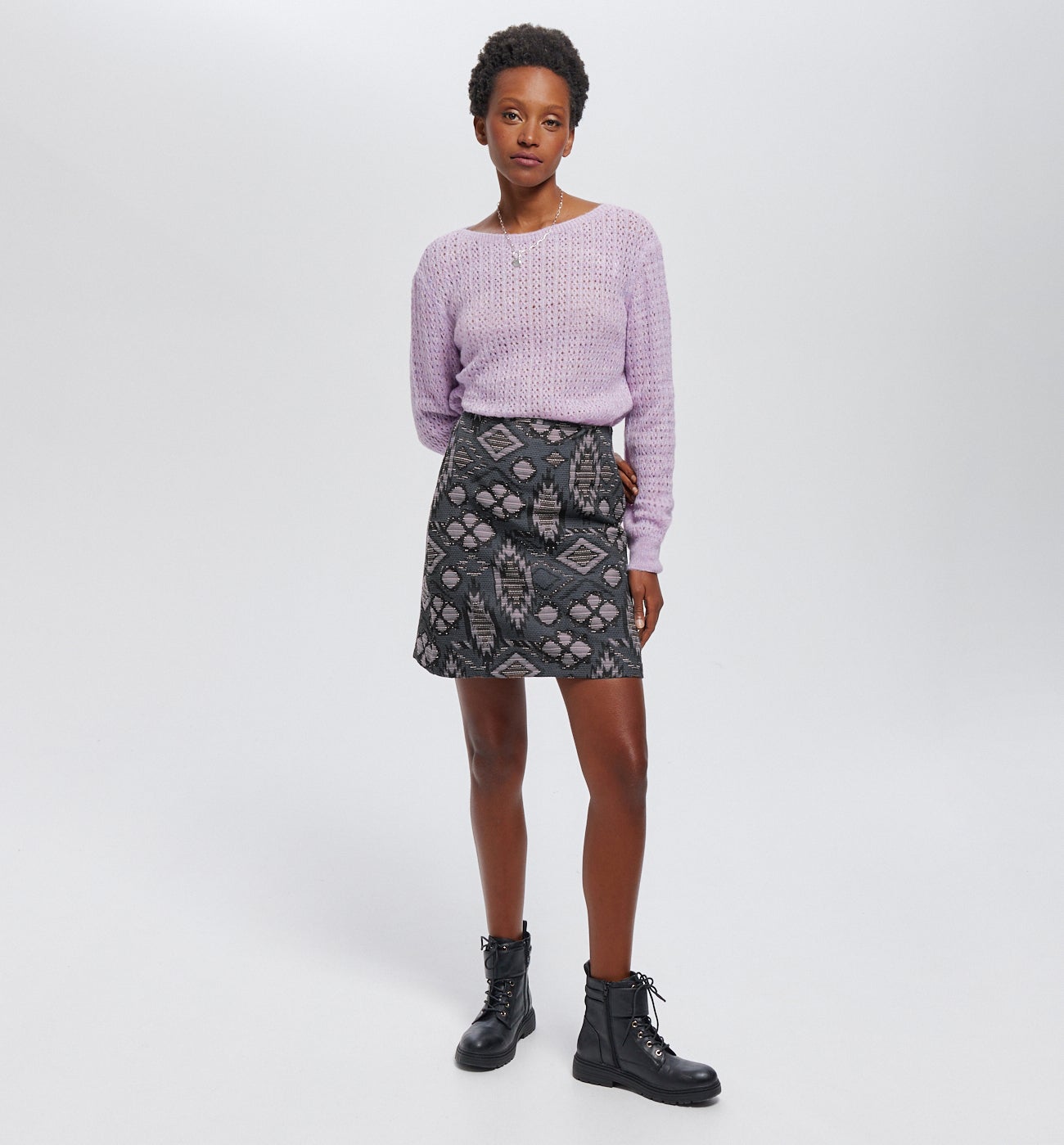 Jupe courte jacquard Femme - Imprimé multicolore – Image 2