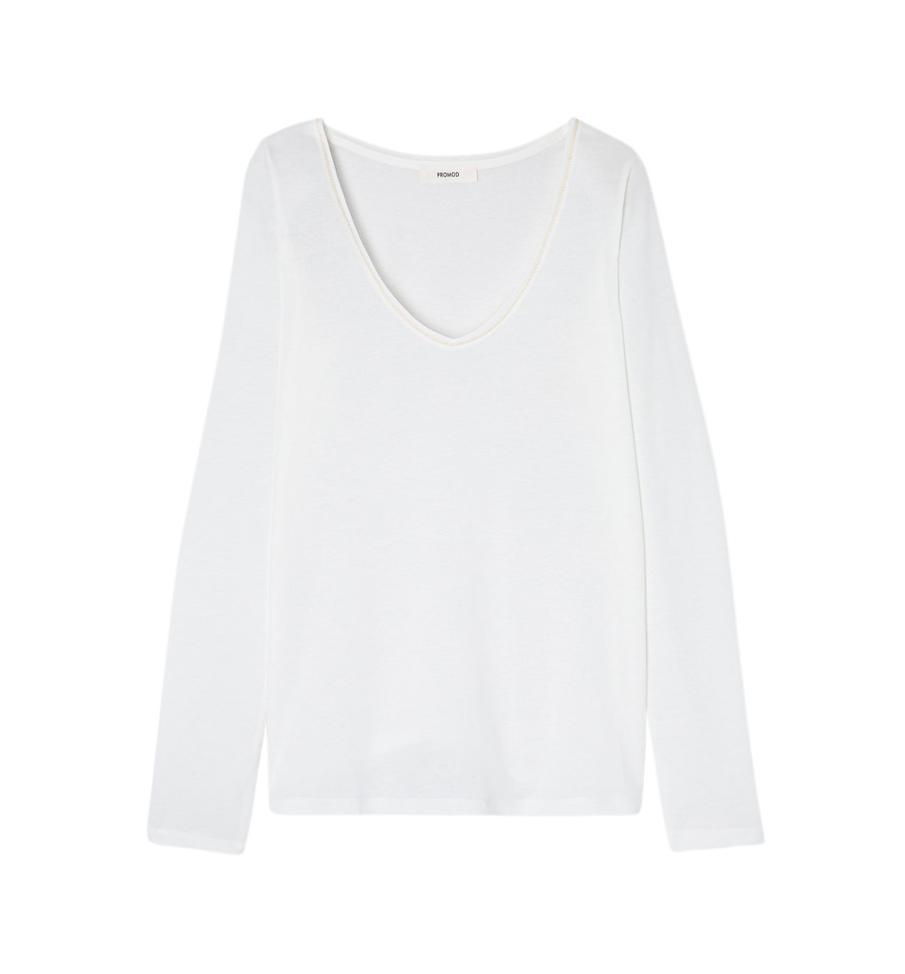 T-shirt col V Femme - Ecru – Image 5
