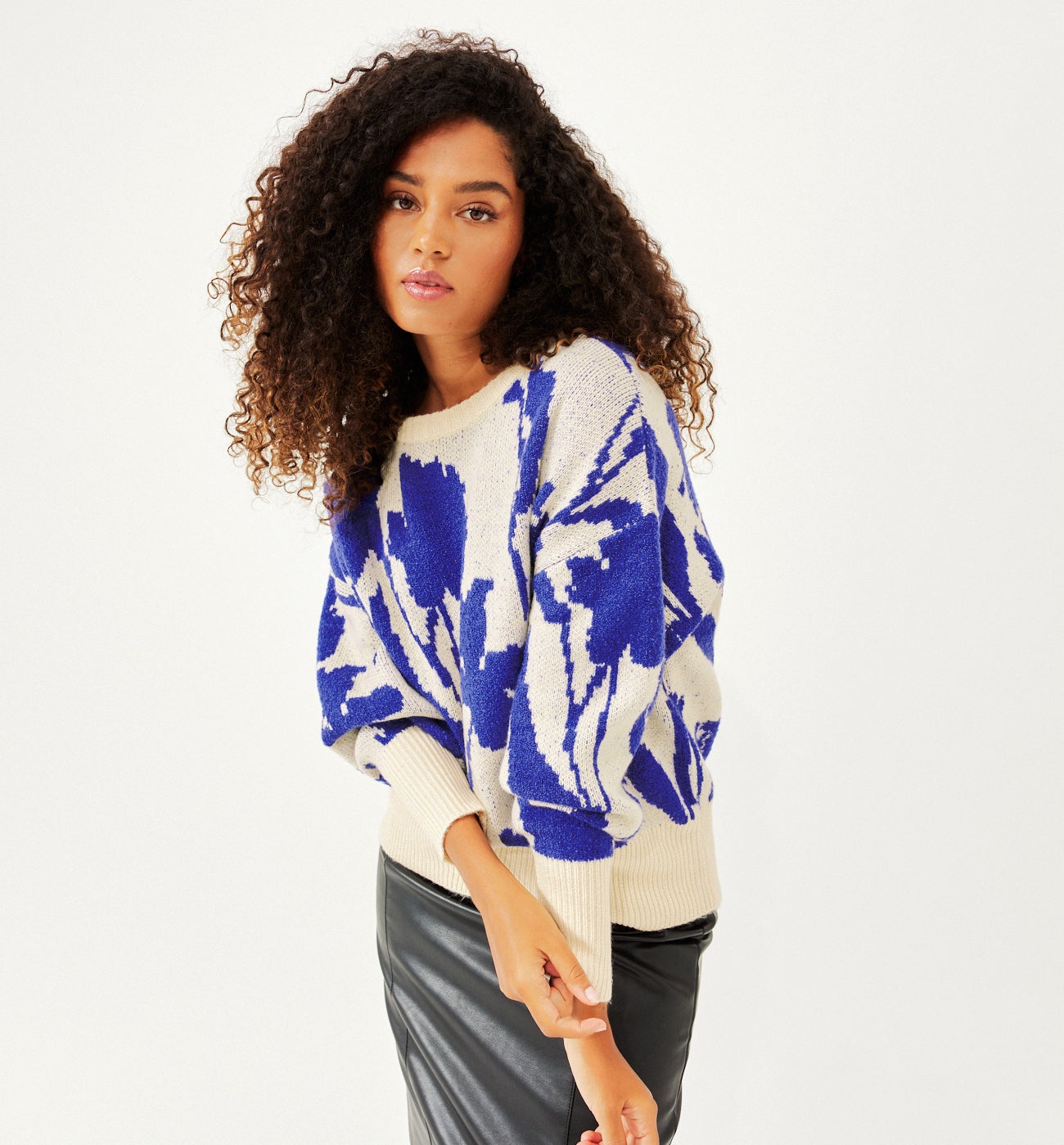 Pull jacquard Femme – Imprimé violet