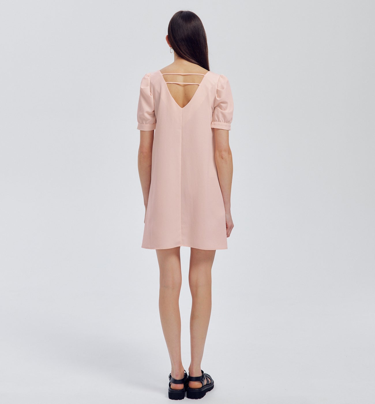 Robe manches ballon Femme - Rose Pâle – Image 3