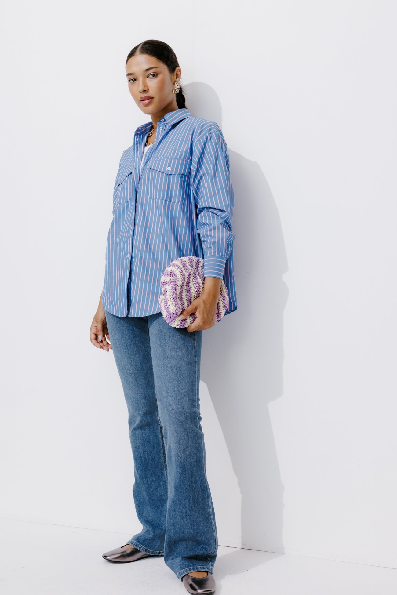 Jean flare Femme EUGENE - Jean moyen – Image 2