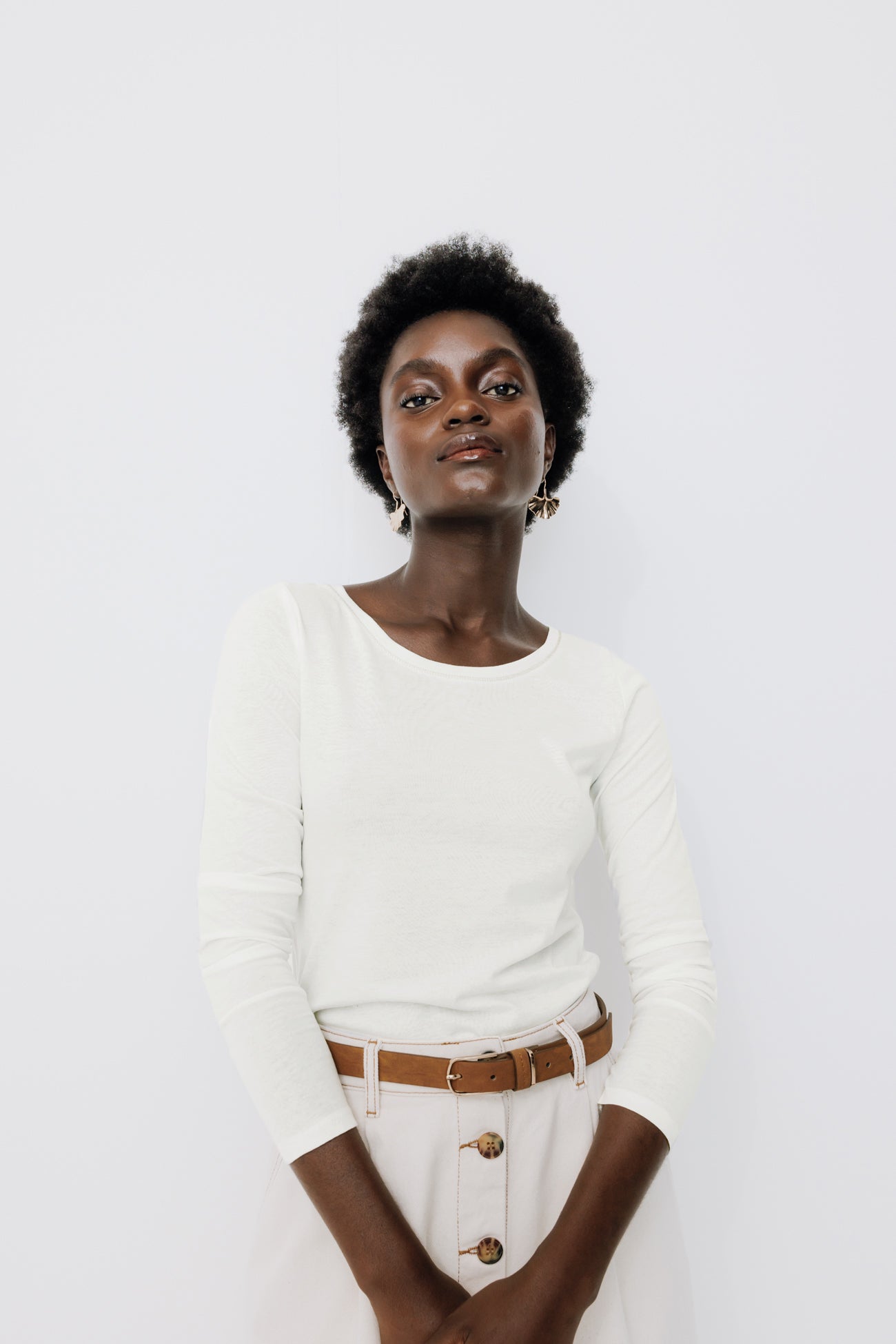 T-shirt col rond Femme - Ecru – Image 2