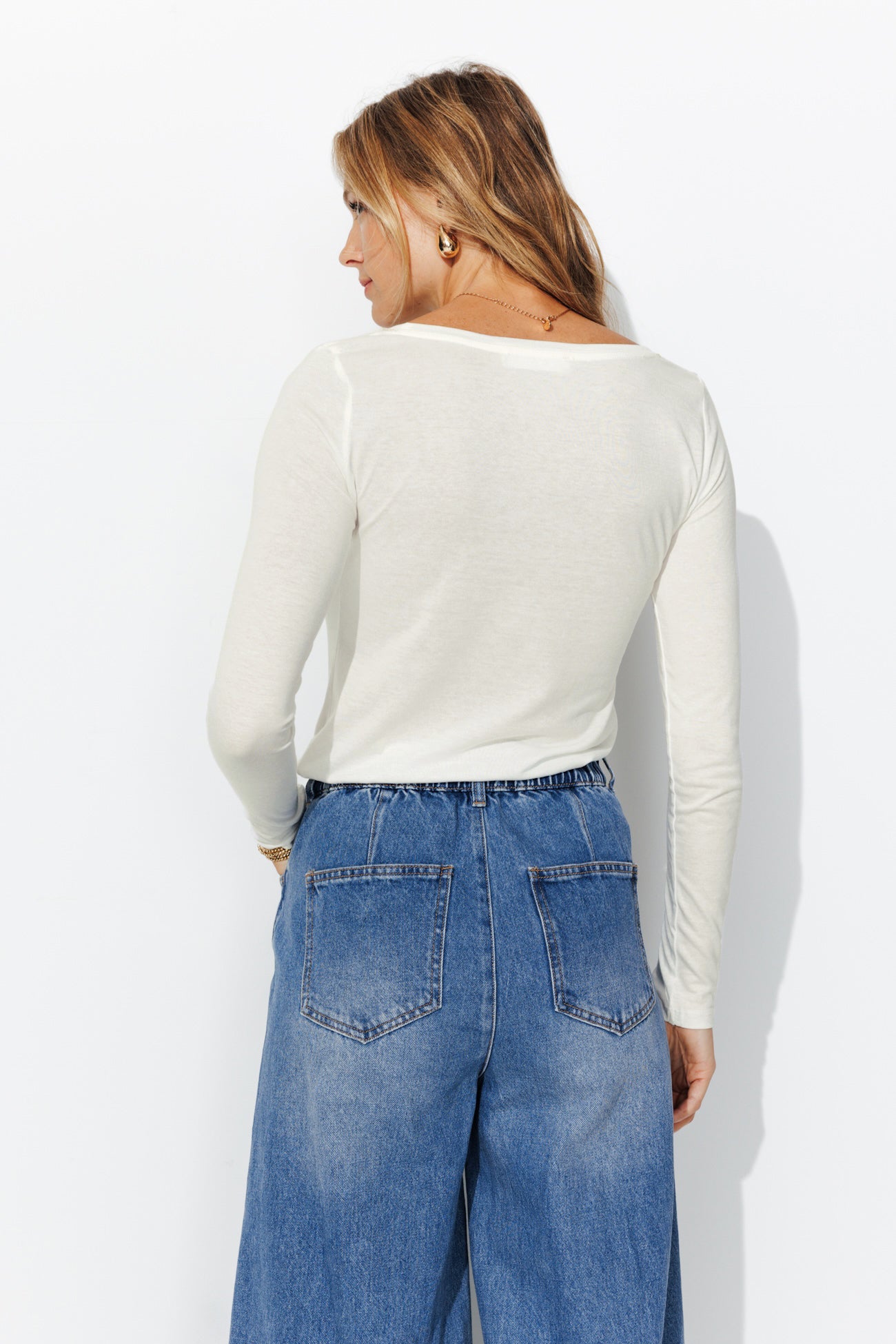 T-shirt col rond Femme - Ecru – Image 3