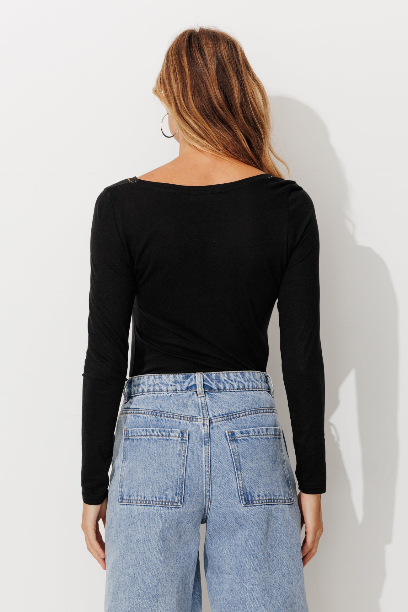 T-shirt col rond Femme - Noir – Image 3