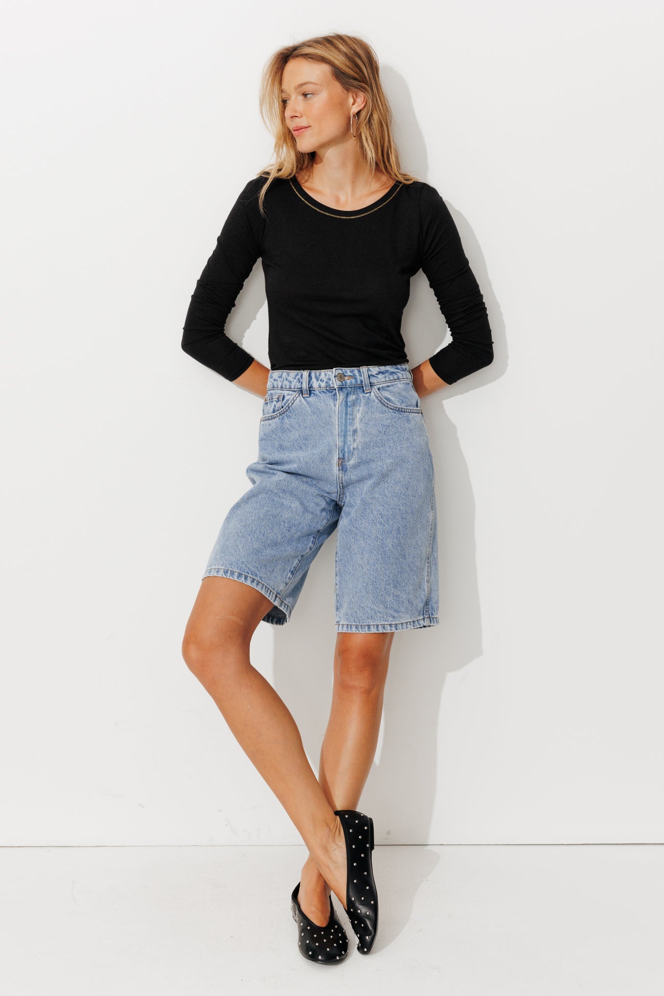 T-shirt col rond Femme - Noir