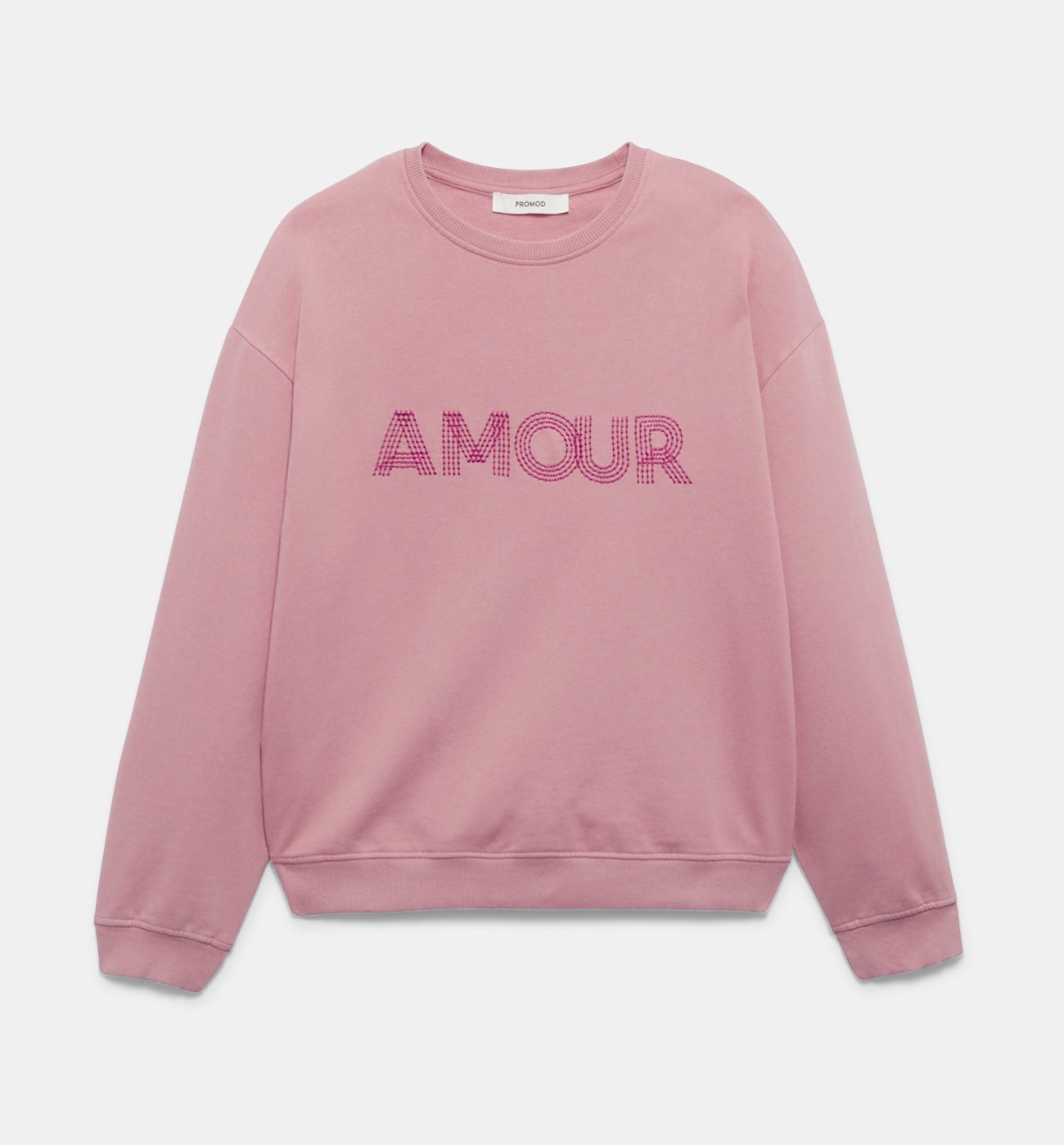 Sweat-shirt brodé AMOUR – Rose