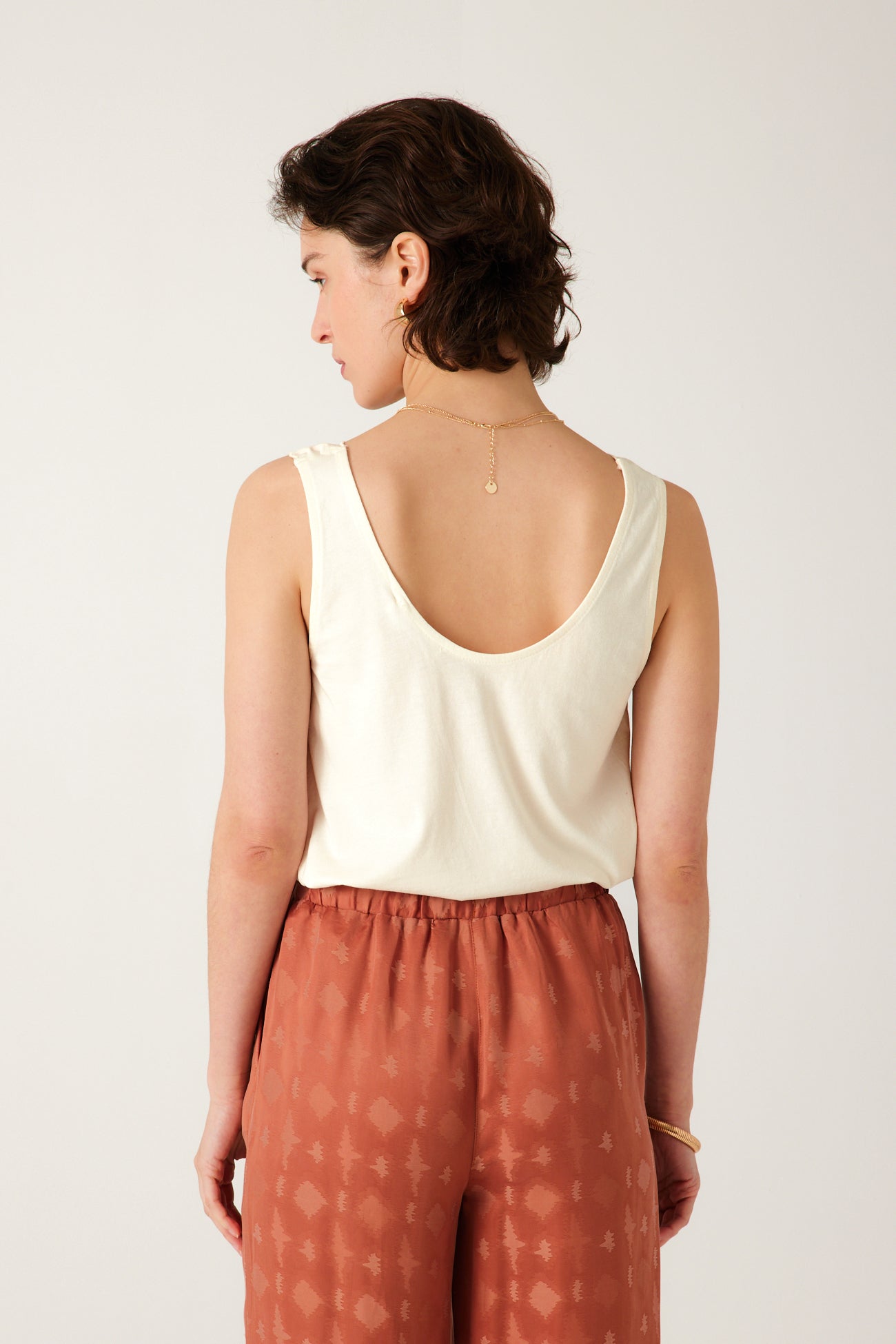 Top à fines bretelles Femme - Ecru – Image 3