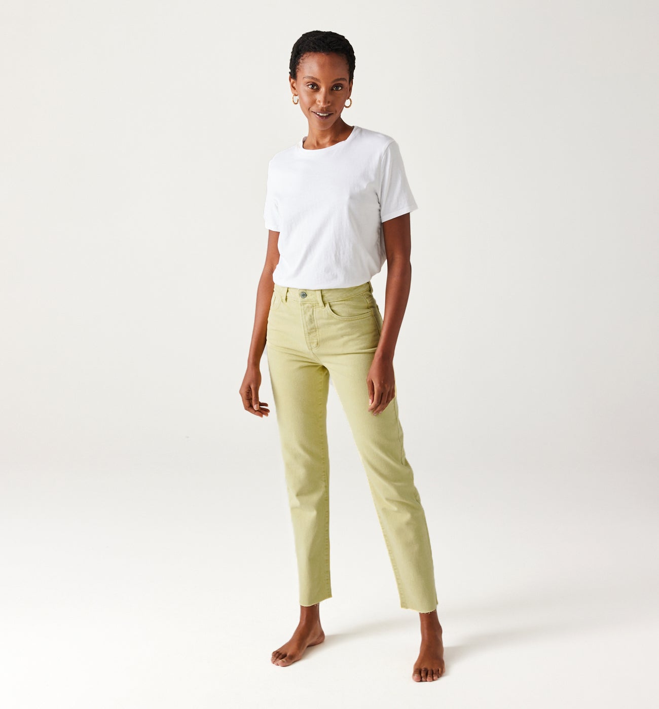 Jean droit taille haute BASILE - Jaune