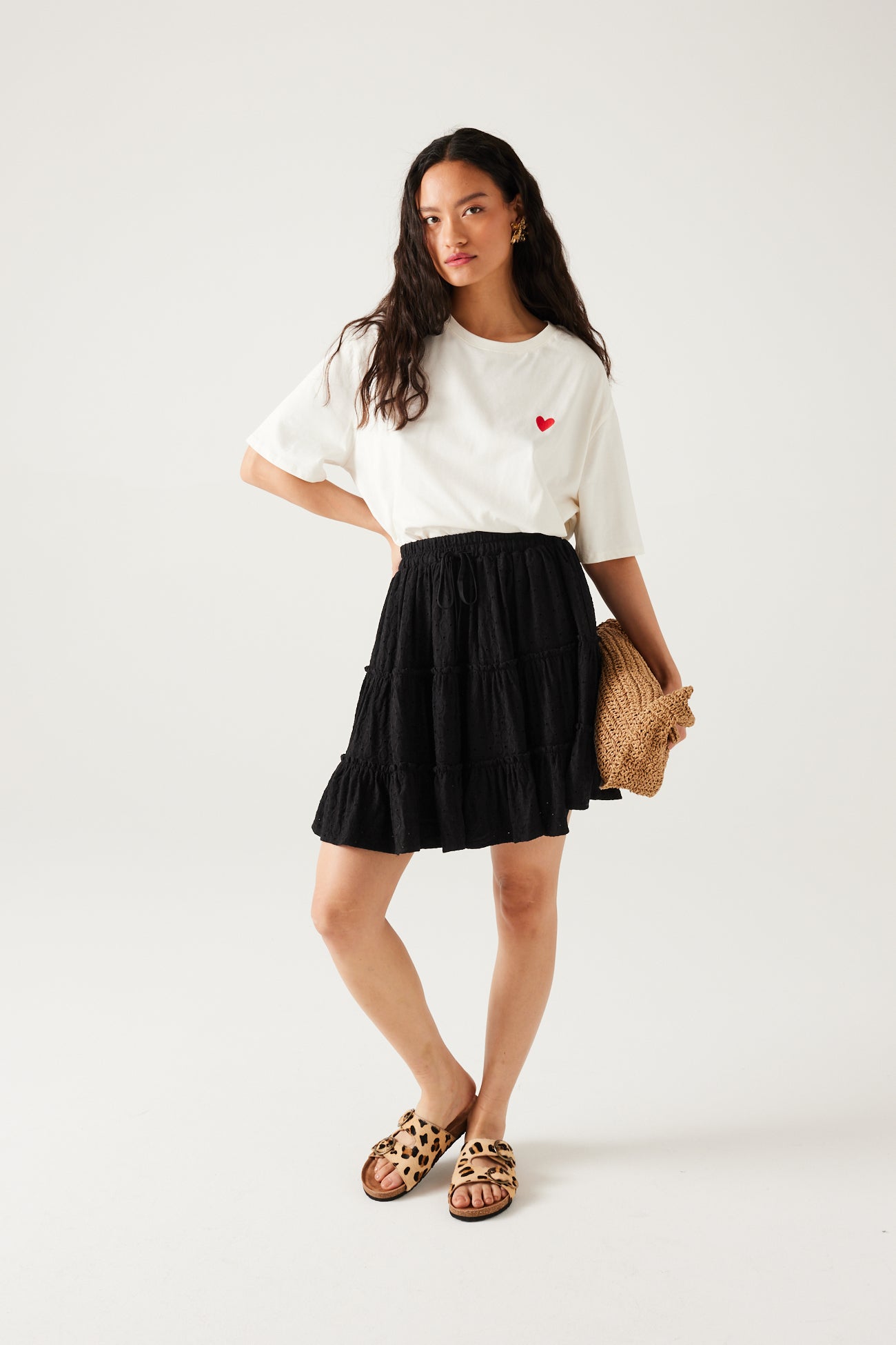 Mini-jupe volantée Femme - Noir – Image 2