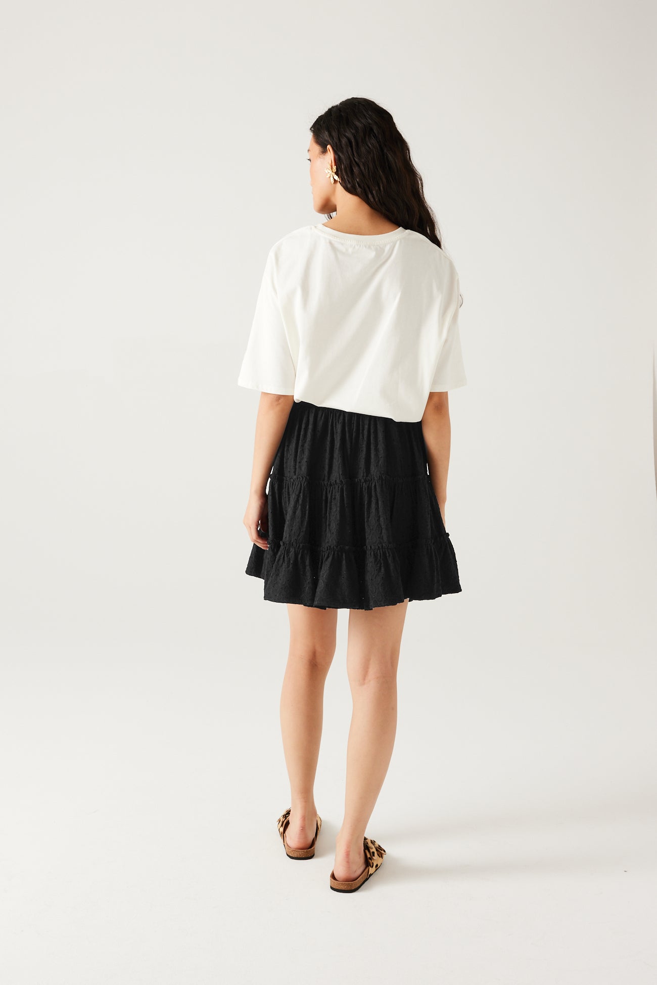 Mini-jupe volantée Femme - Noir – Image 3