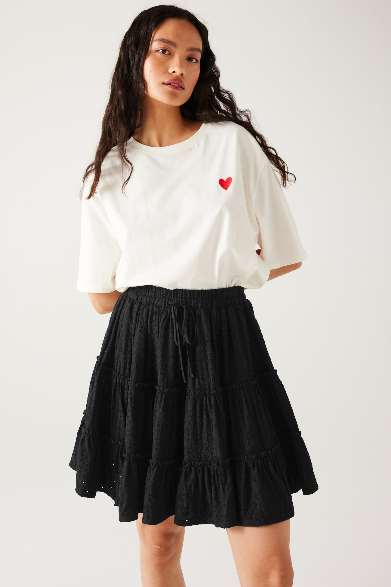 Mini-jupe volantée Femme - Noir