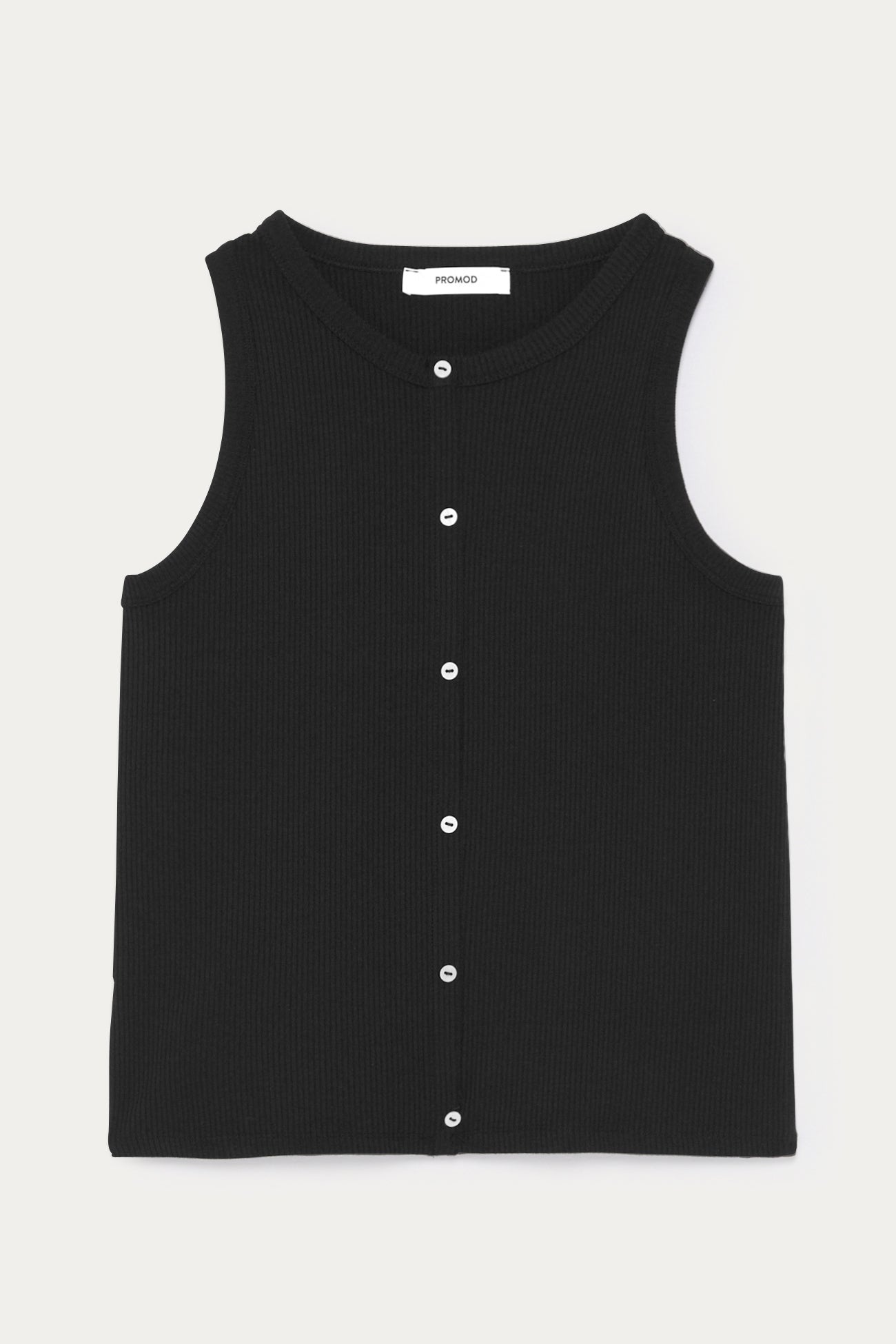 Débardeur côtelé uni Femme – Noir