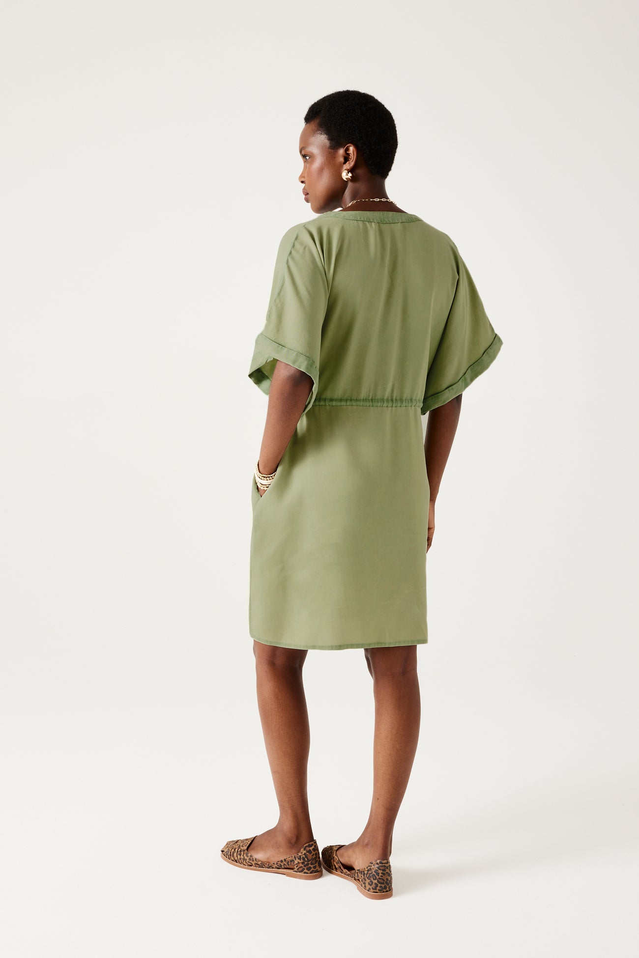Robe chemise en lyocell - Vert – Image 3