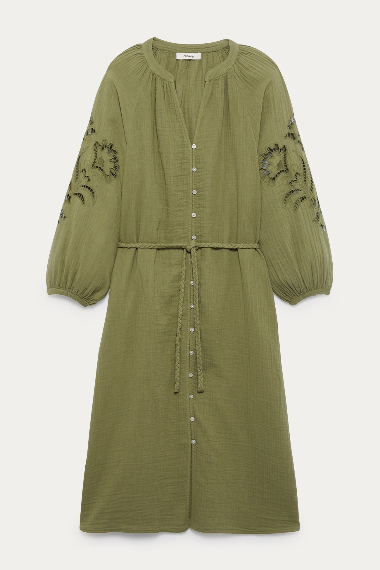 Robe-chemise en gaze de coton – Vert