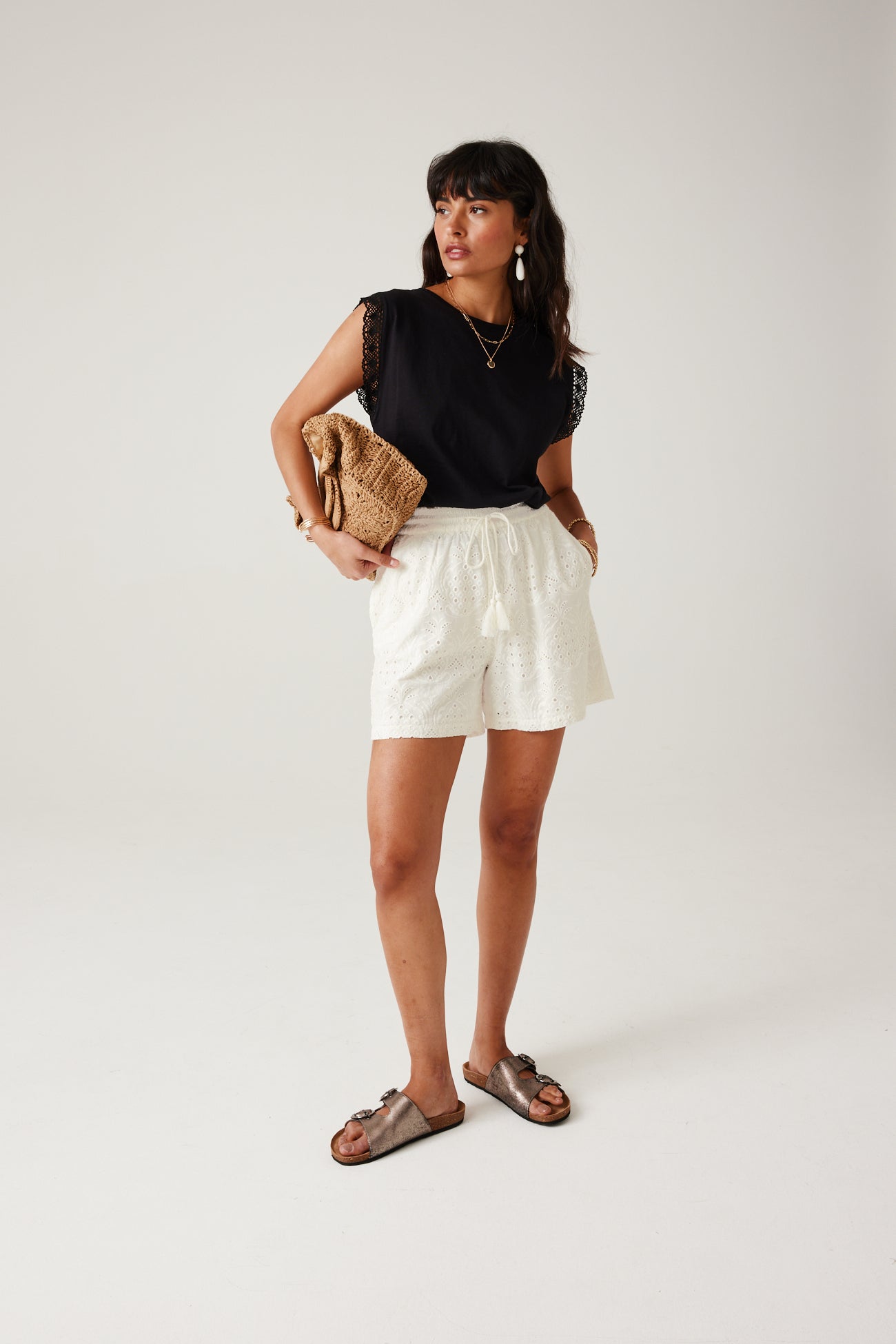 Short en broderie anglaise – Ecru