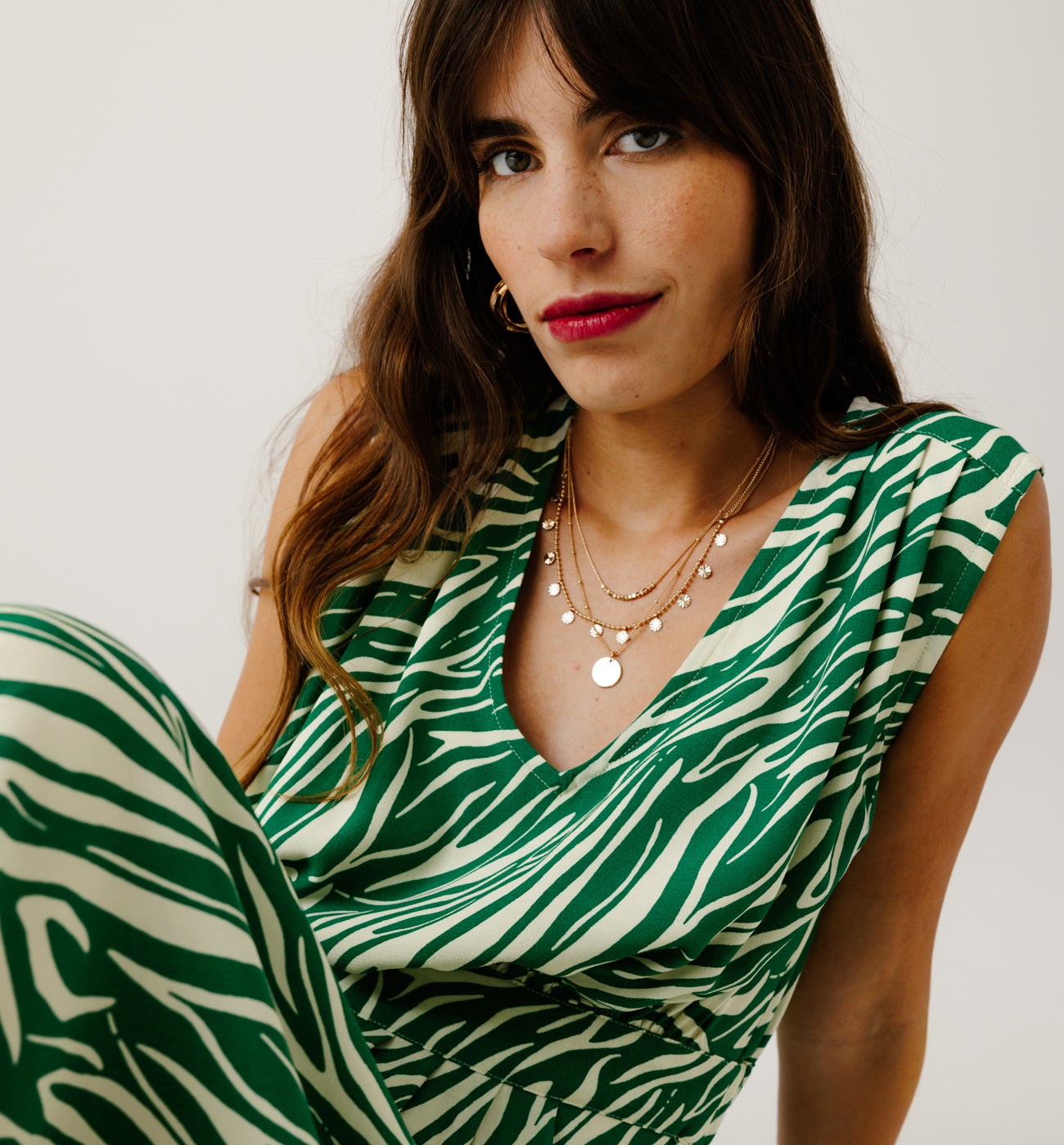 Robe sans manches Femme - Imprimé vert – Image 4