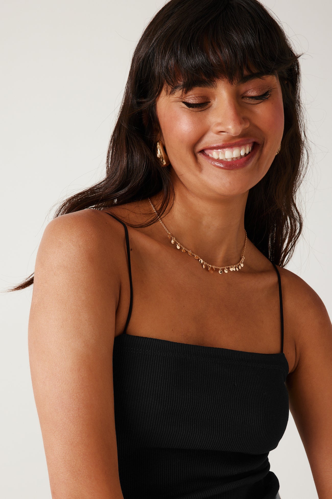 Crop top à fines bretelles - Noir – Image 4