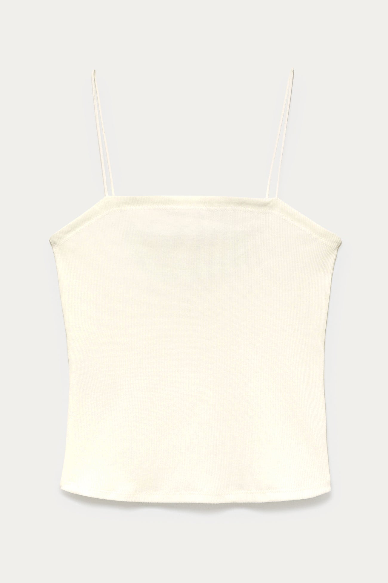 Crop top à fines bretelles - Ecru – Image 5