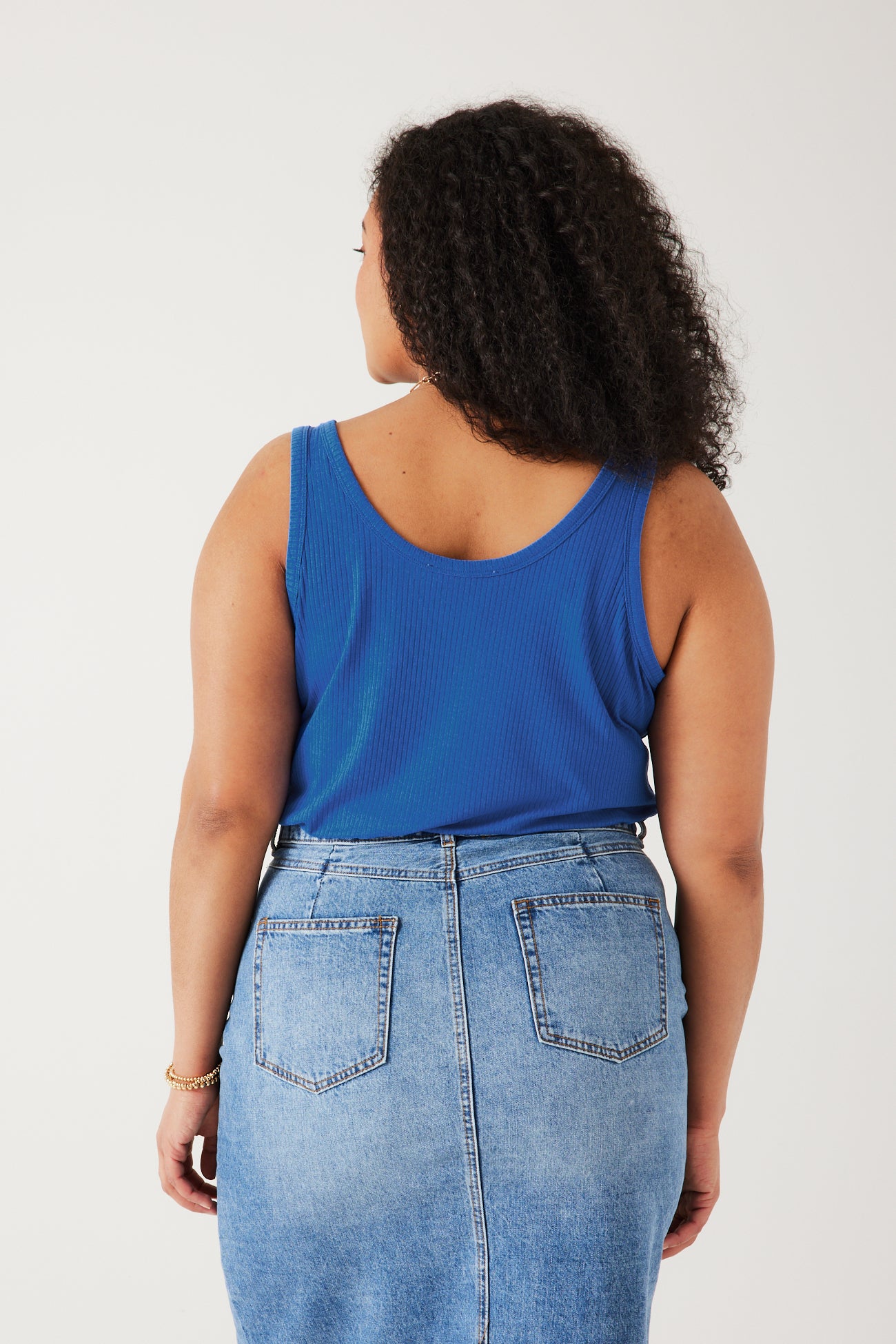 Débardeur côtelé Femme - Bleu – Image 3