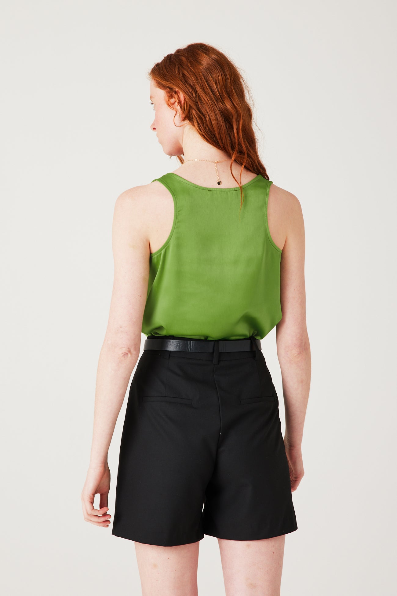 Débardeur satiné uni Femme - Vert – Image 3