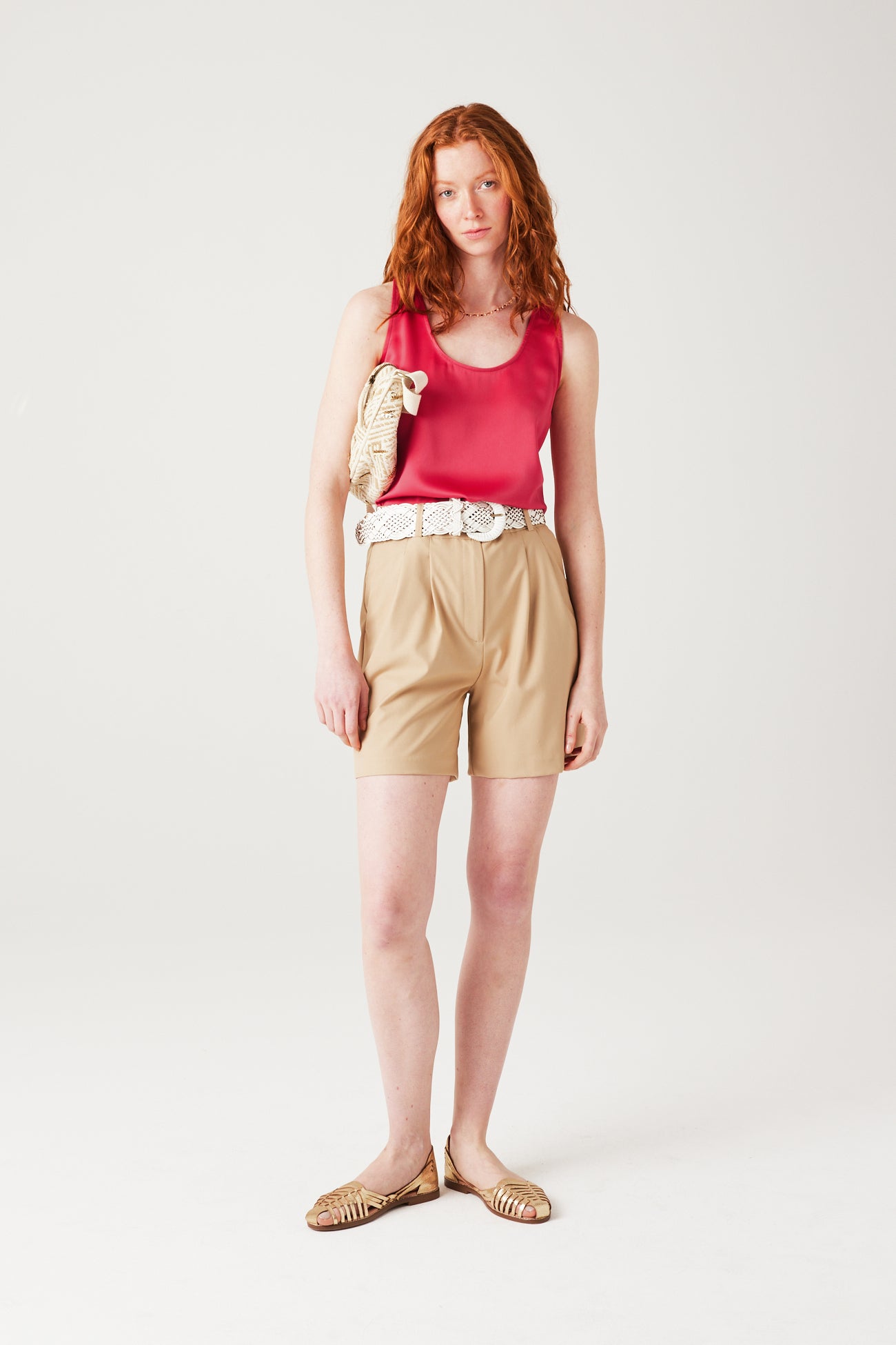 Débardeur satiné uni Femme - Rose – Image 2