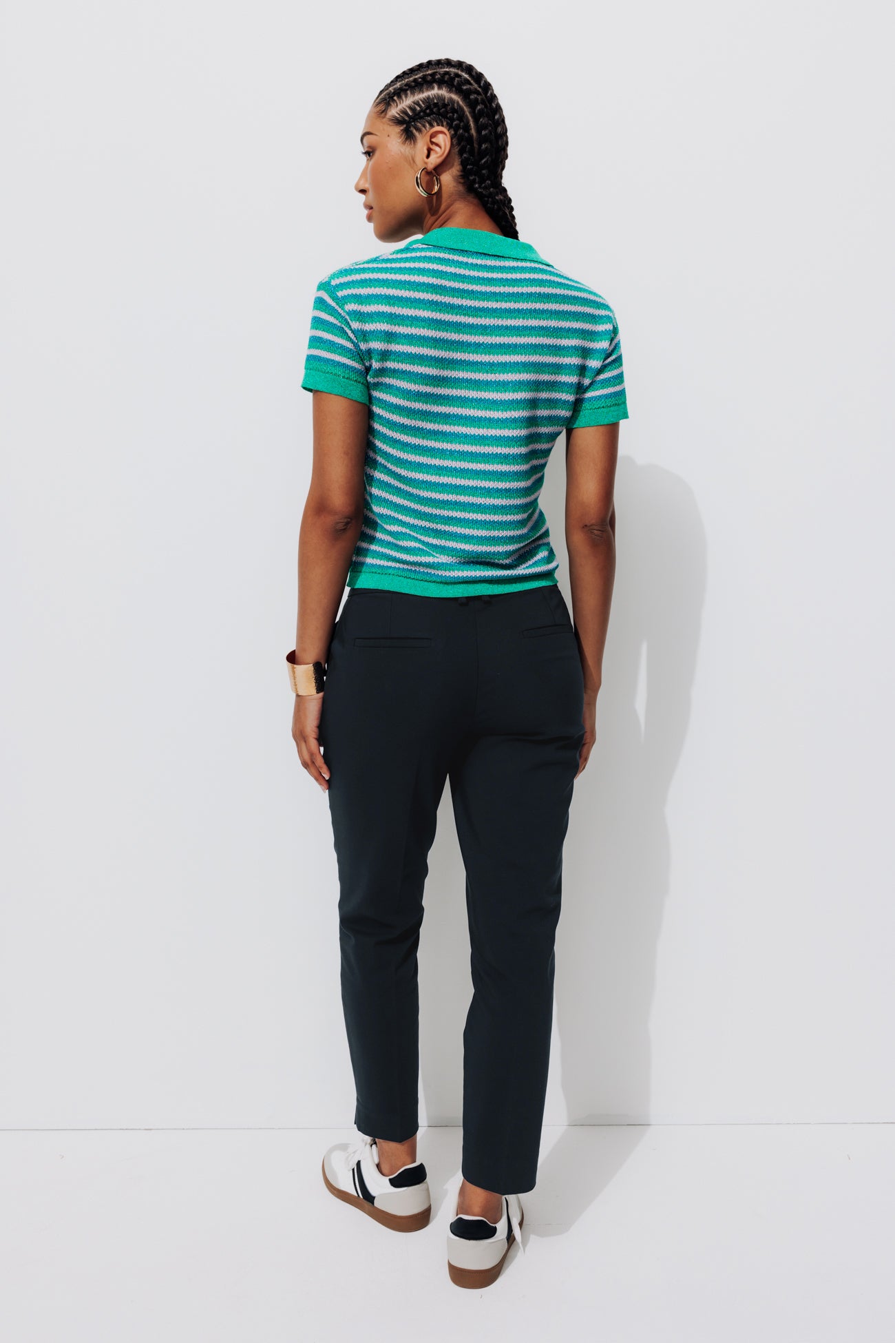 Pantalon cigarette uni Femme - Marine – Image 3