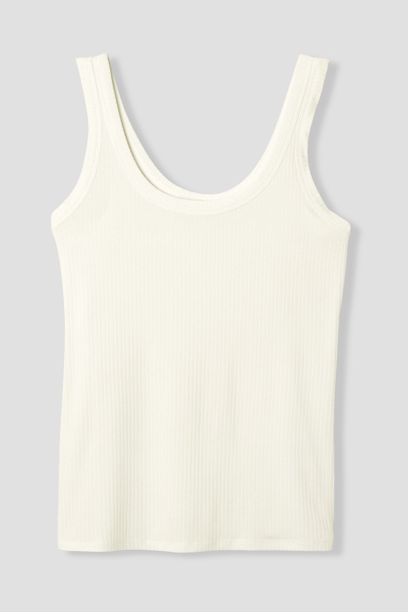 Débardeur uni côtelé Femme – Ecru