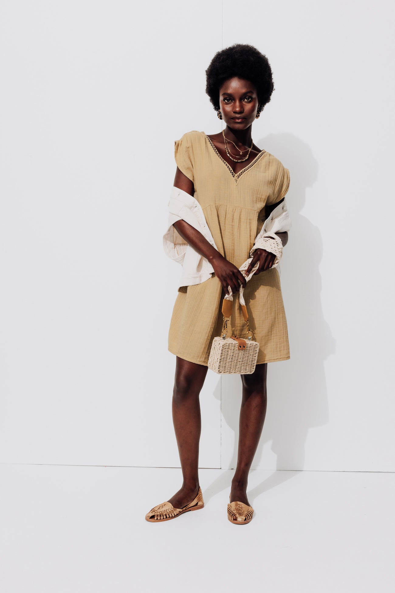Robe en gaze de coton Femme - Sable – Image 2