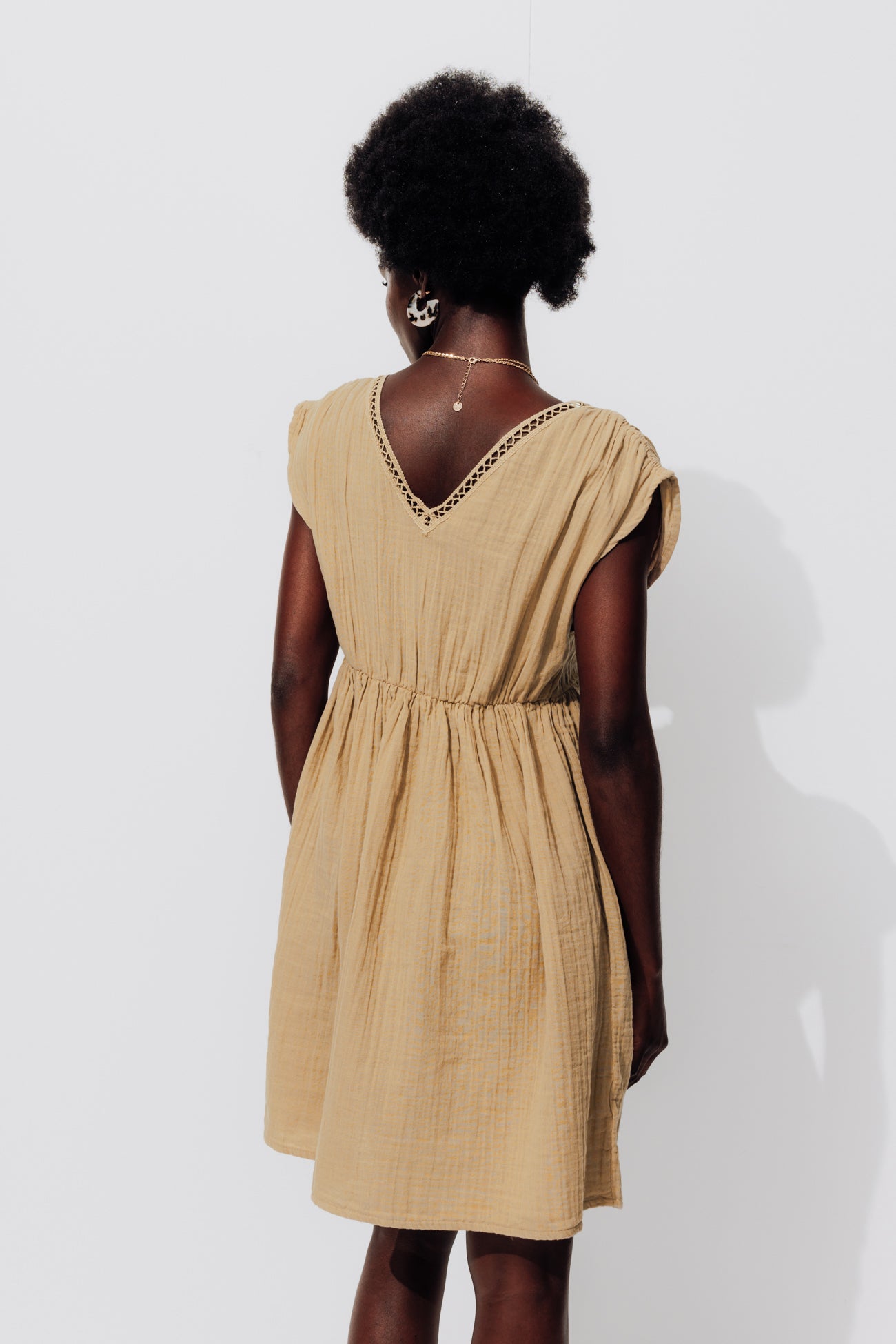 Robe en gaze de coton Femme - Sable – Image 3