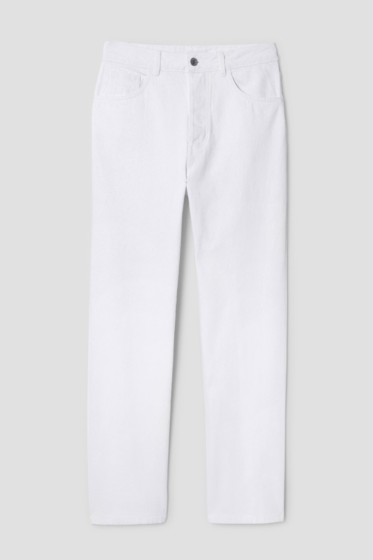 Jean blanc droit taille haute – Ecru