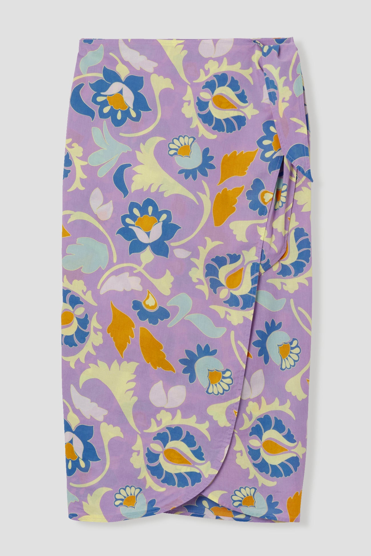 Jupe midi portefeuille Femme – Imprimé parme