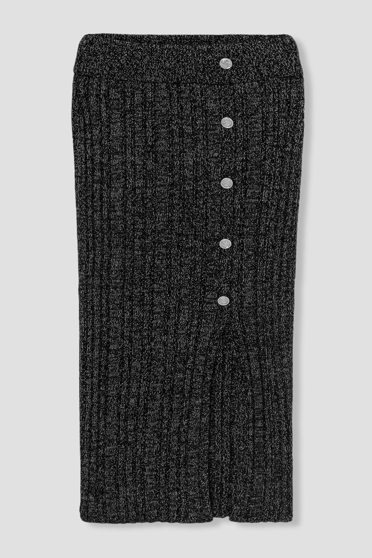 Jupe-tricot côtelée Femme - Noir – Image 5