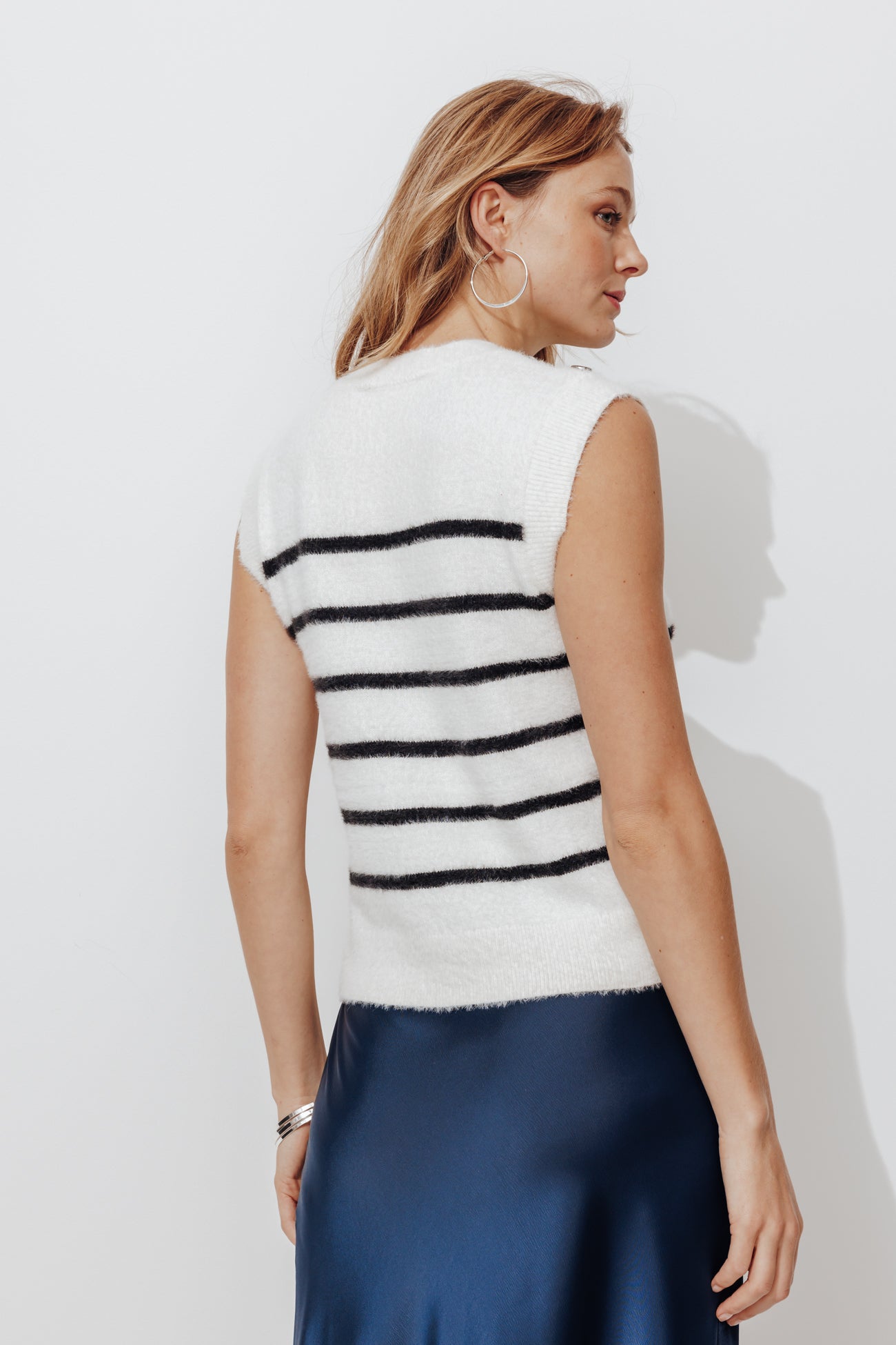 Pull marinière sans manches - Rayé marine – Image 3