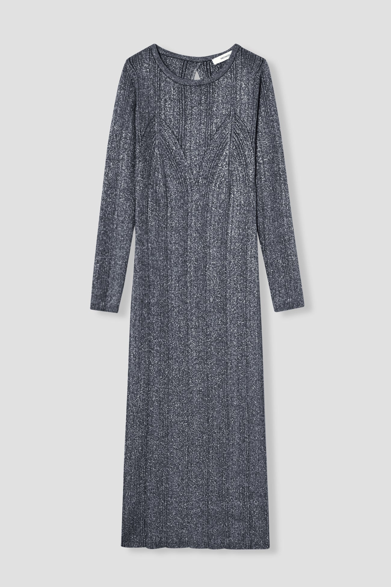 Longue robe-pull pailletée – Argent