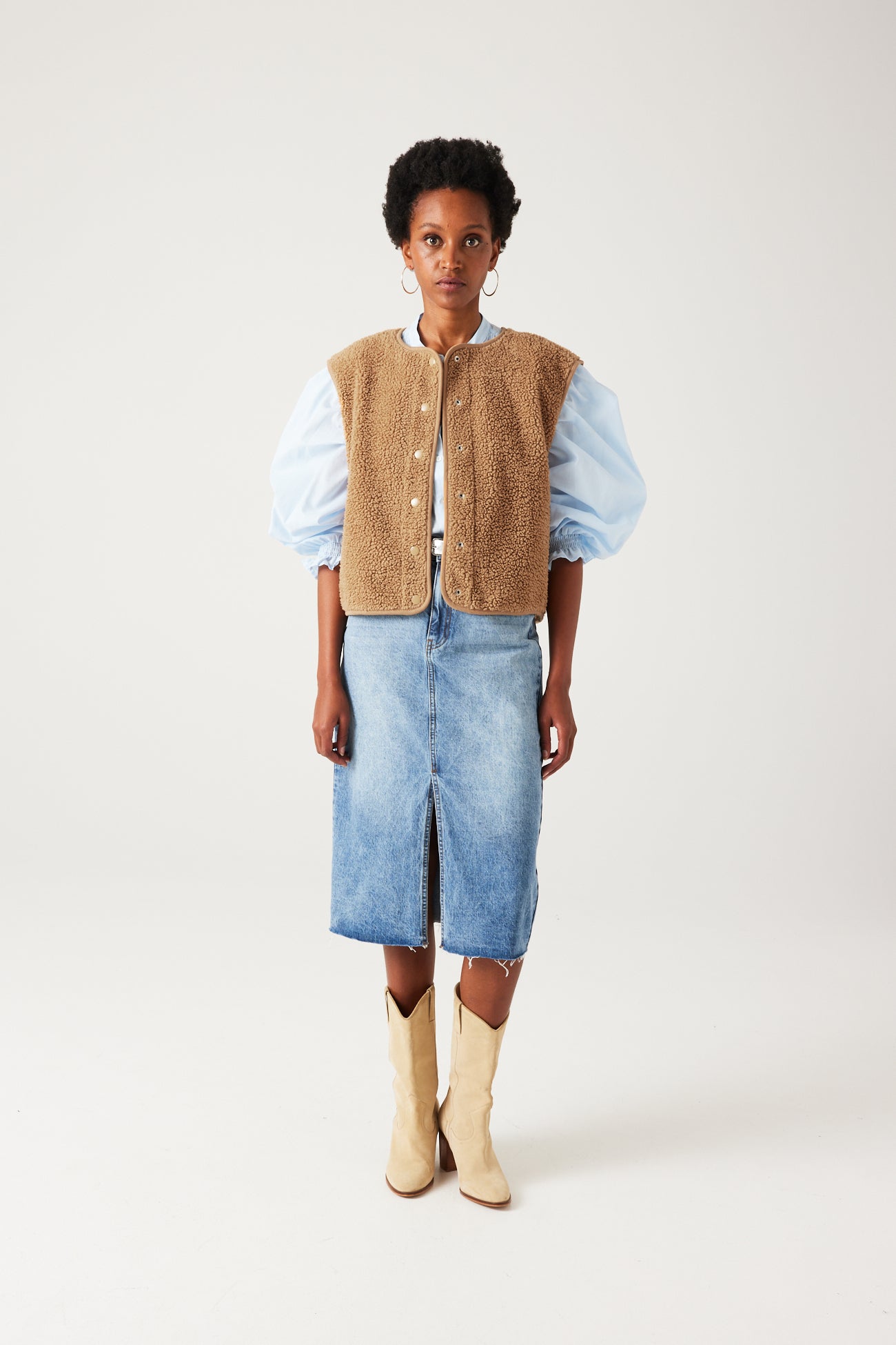 Veste réversible en polaire – Marron