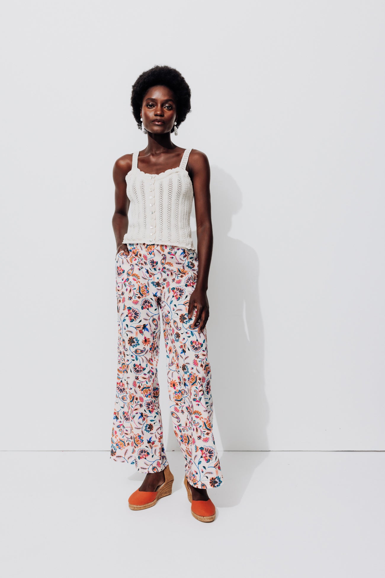 Pantalon large imprimé Femme - Imprimé écru – Image 2