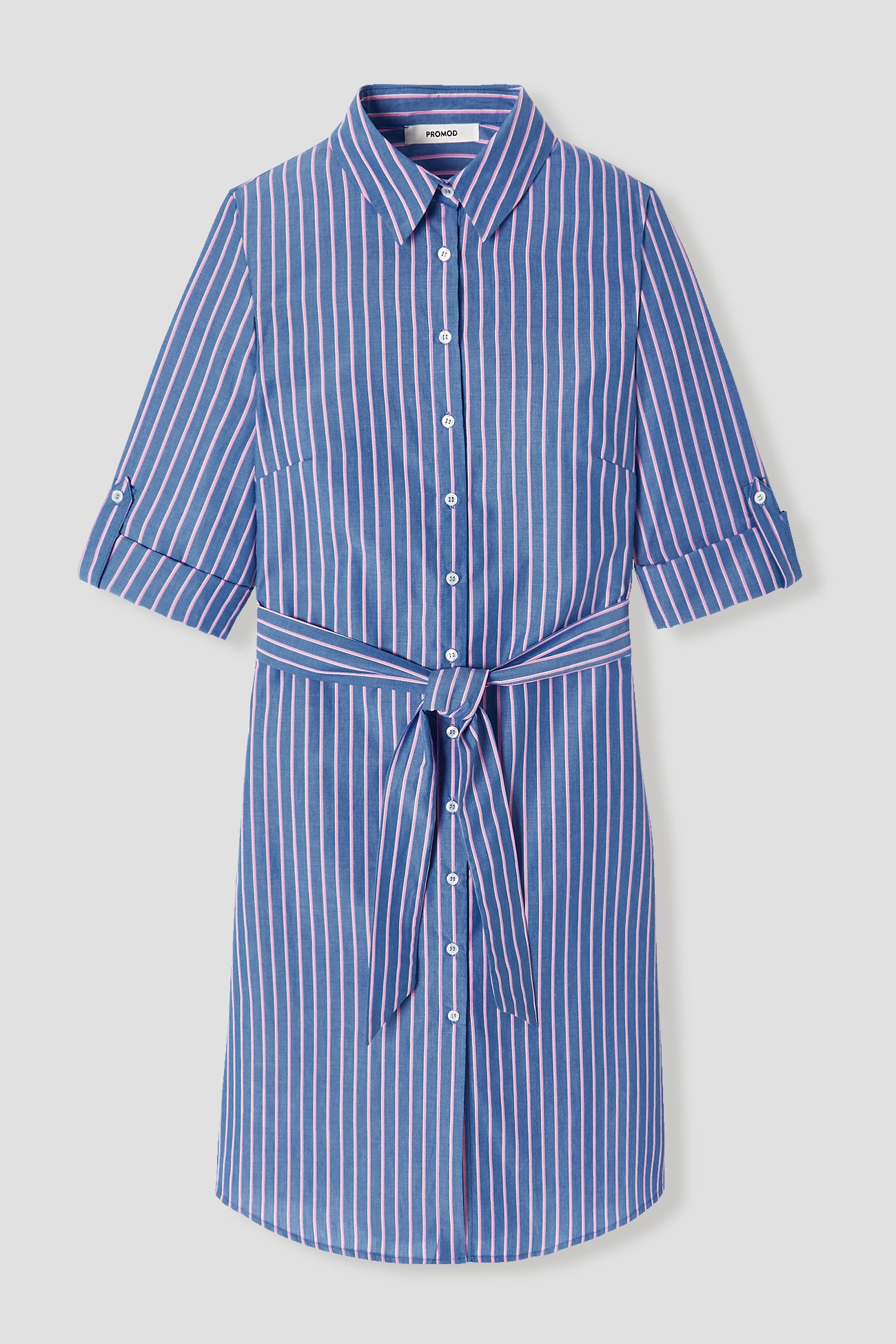 Robe-chemise rayée écoconçue – Rayé bleu
