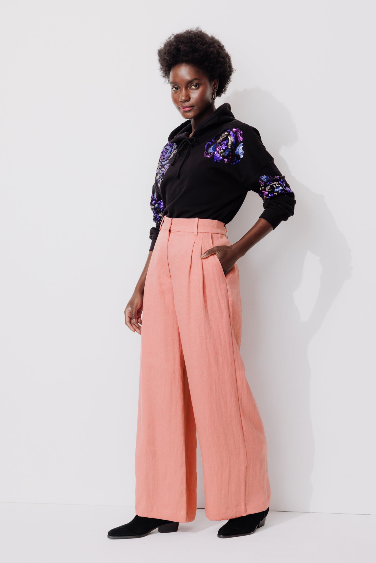 Pantalon de tailleur large - Rose – Image 2