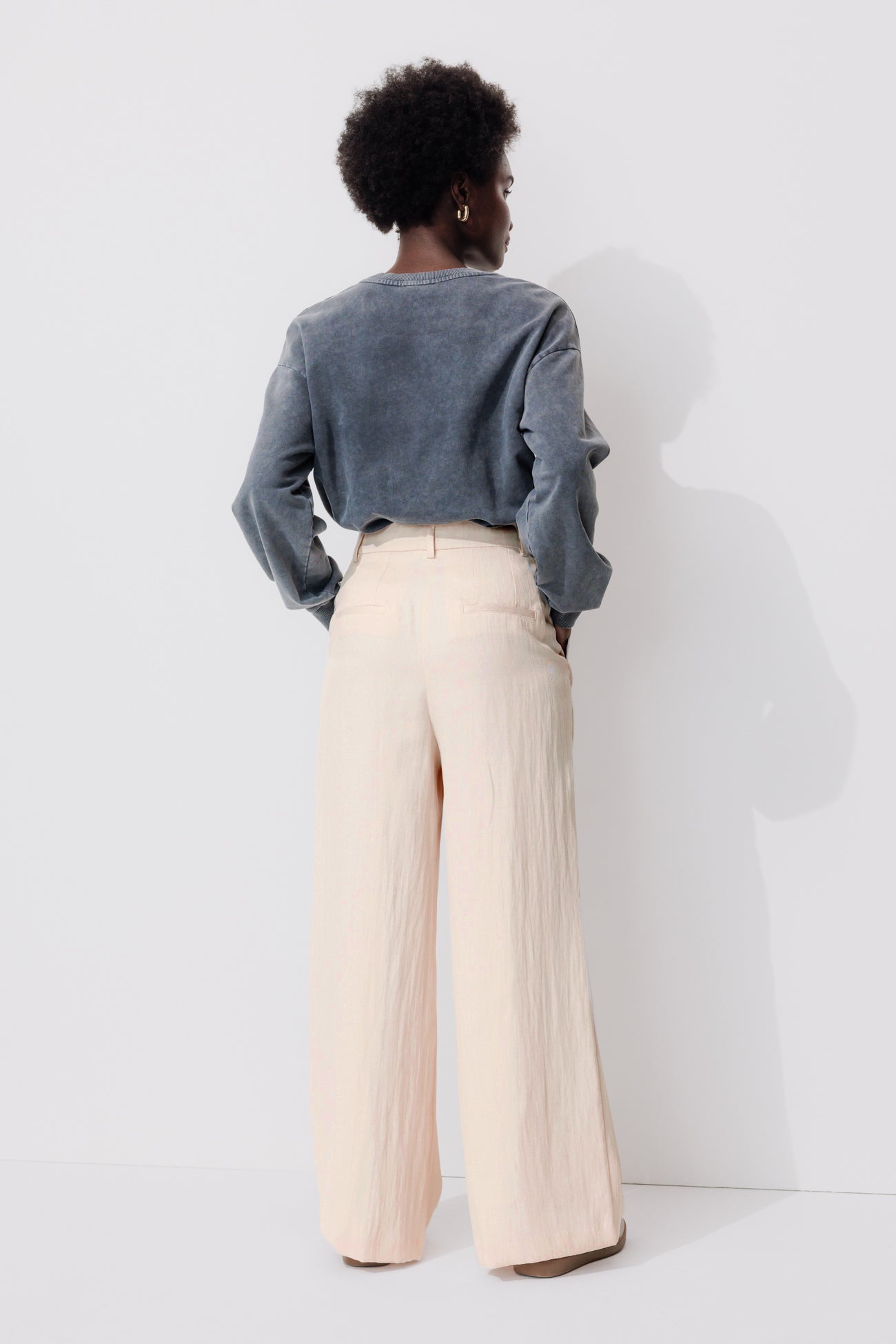 Pantalon de tailleur large - Ecru – Image 3