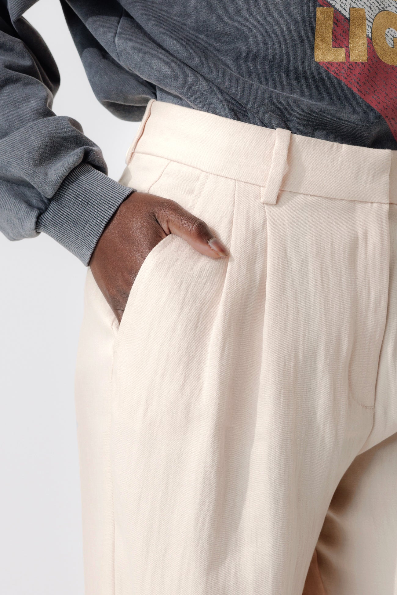 Pantalon de tailleur large - Ecru – Image 4