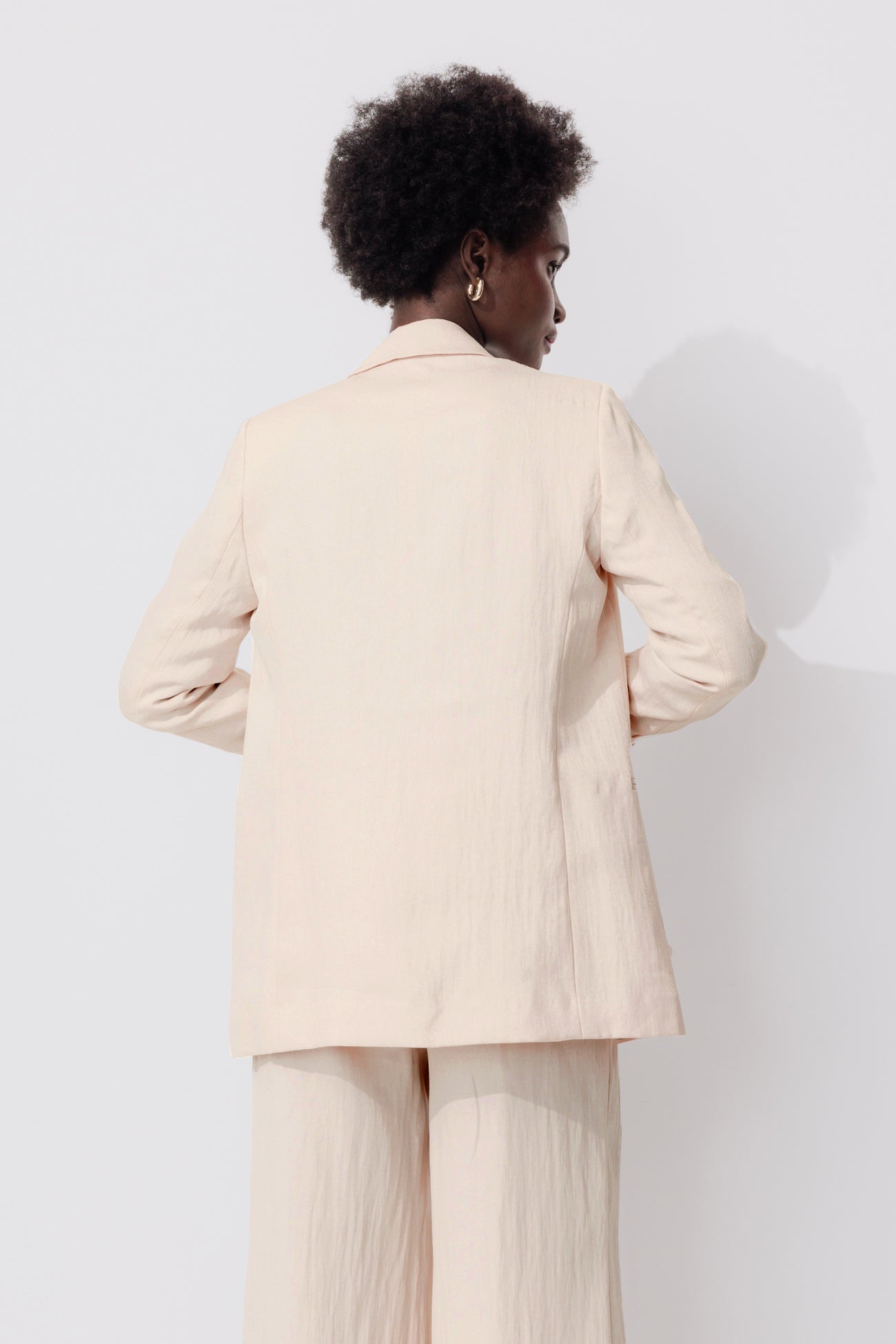 Blazer croisé unie Femme - Ecru – Image 3
