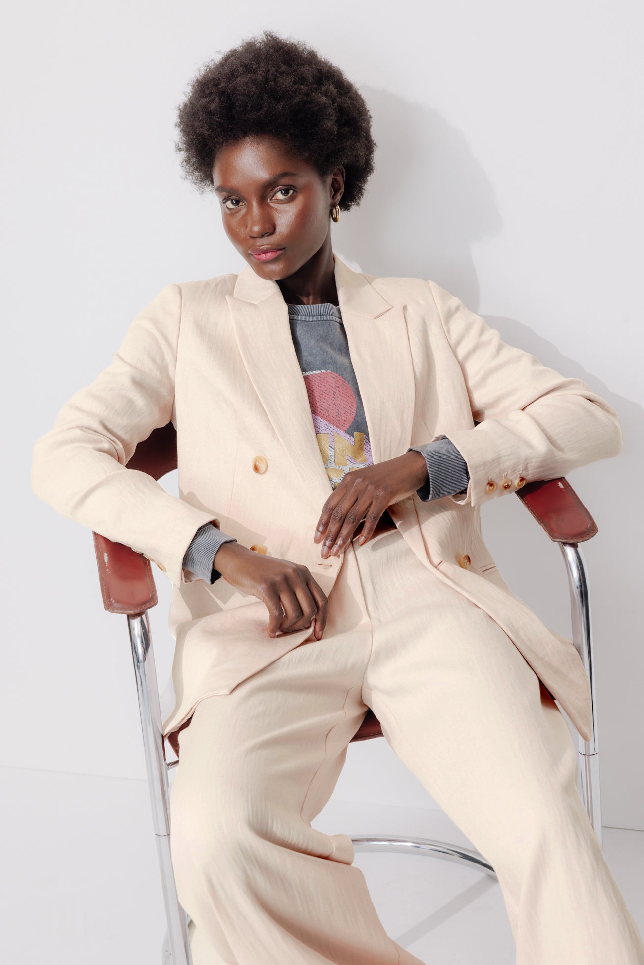 Blazer croisé unie Femme - Ecru