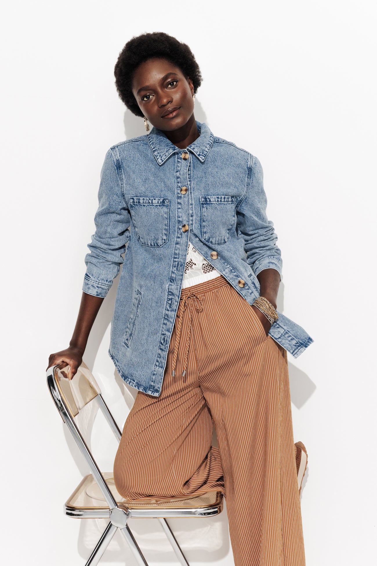 ALMA veste surchemise en jean - Jean moyen