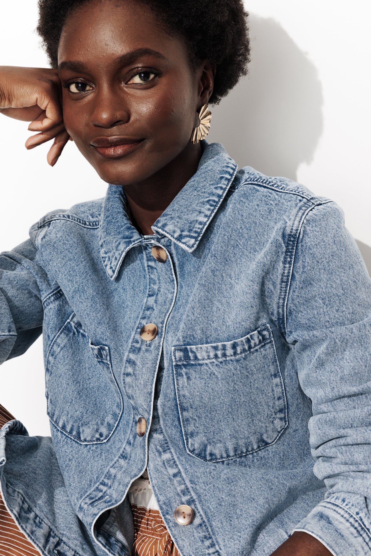ALMA veste surchemise en jean - Jean moyen – Image 4