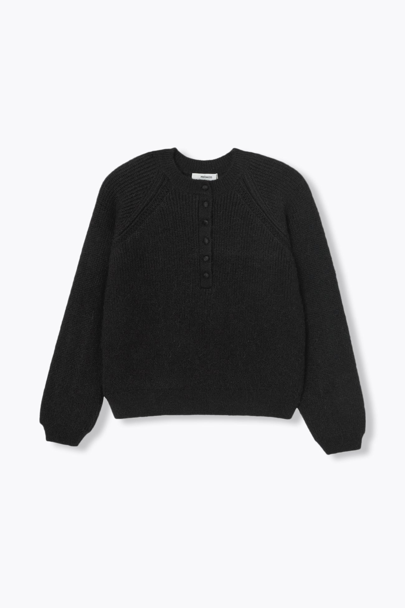 Pull côtelé boutonné Femme - Noir – Image 5