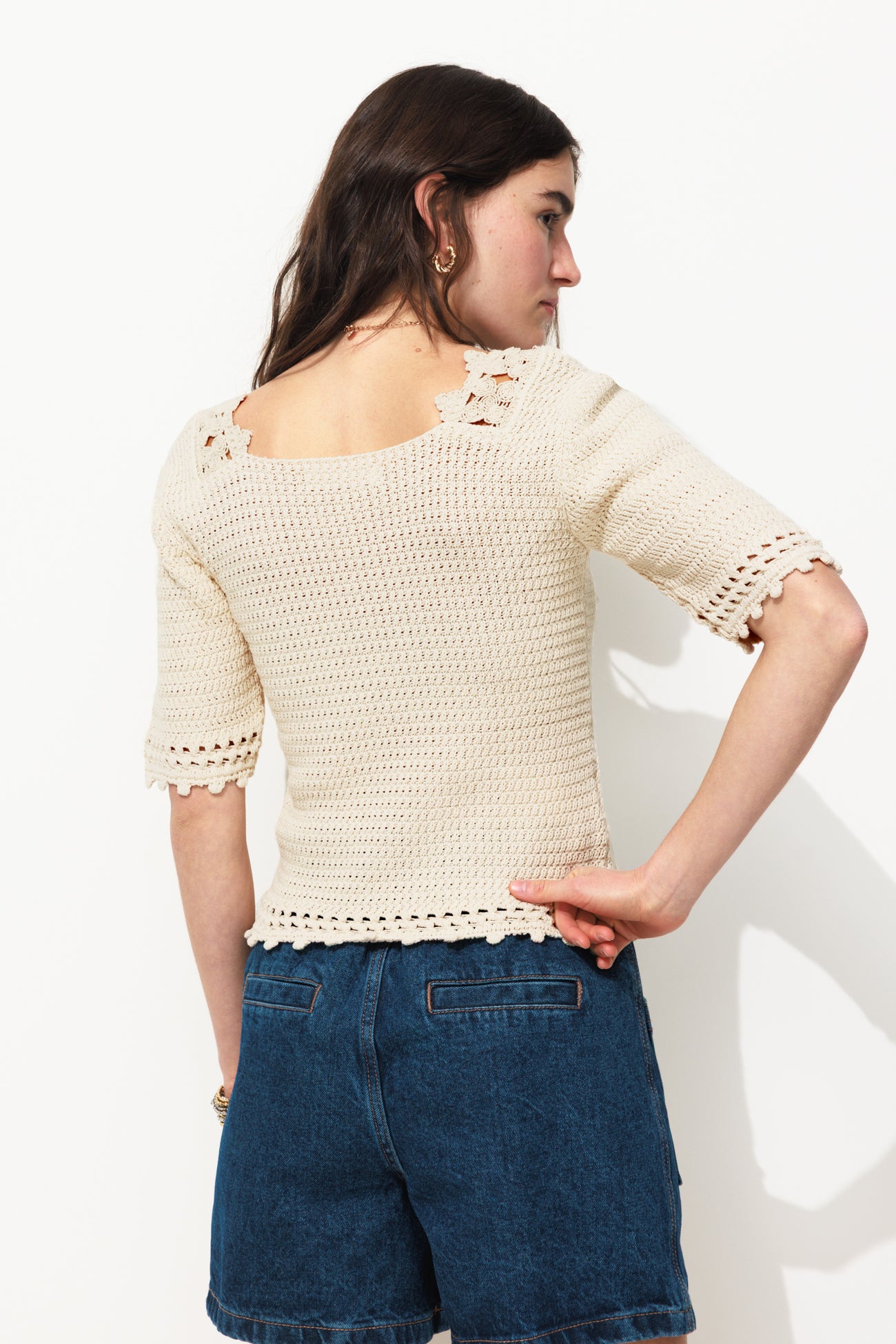 Pull en crochet Femme - Ecru – Image 3