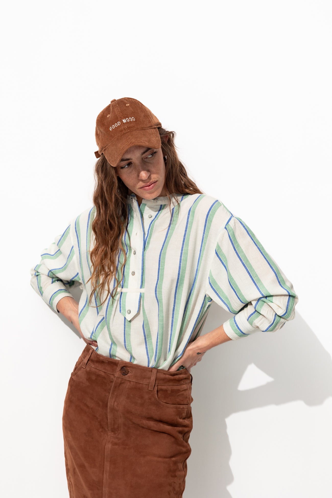 Chemise oversize rayée Femme - Rayé écru