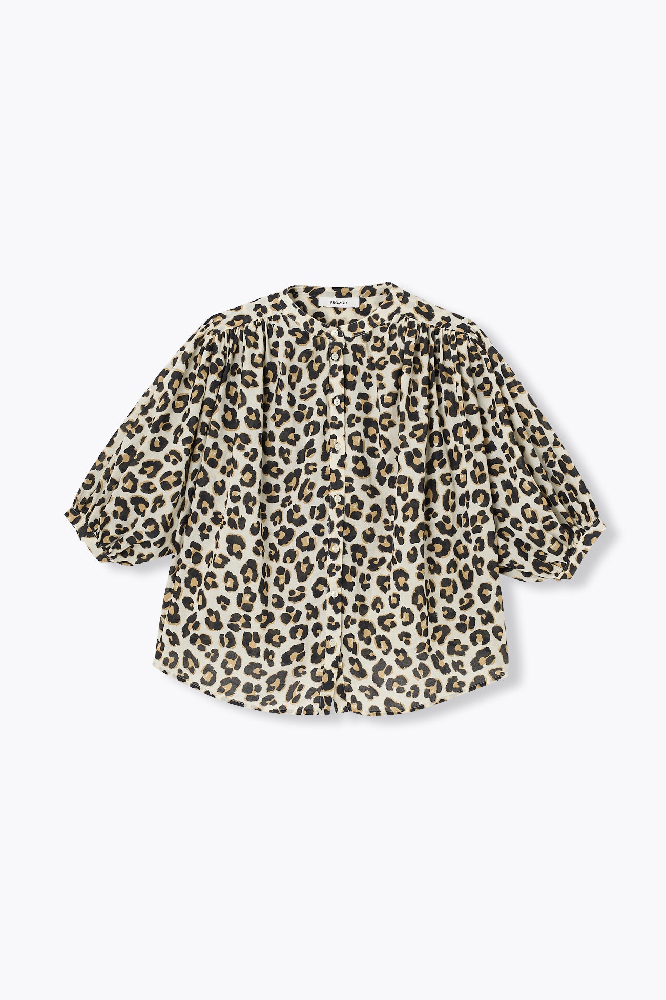 Chemise manches ballon léopard – Imprimé écru